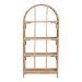 bali & pari Natania Natural Rattan 4-Tier Display Shelf - Handwoven Arched Bookcase with Webbed Side Panels, Boho Coastal Design for Living Room, Entryway, or Bedroom - BSOWS148-Natural Rattan-Tall Shelf