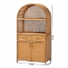 bali & pari Mairen Arched Natural Rattan Storage Cabinet -  Handwoven Pole Rattan Hutch with Two Drawers and Doors, Boho Coastal Display Cabinet for Dining Room or Living Space - BSOMairen-Light Honey Rattan-Cabinet