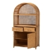 bali & pari Mairen Arched Natural Rattan Storage Cabinet -  Handwoven Pole Rattan Hutch with Two Drawers and Doors, Boho Coastal Display Cabinet for Dining Room or Living Space - BSOMairen-Light Honey Rattan-Cabinet