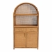 bali & pari Mairen Arched Natural Rattan Storage Cabinet -  Handwoven Pole Rattan Hutch with Two Drawers and Doors, Boho Coastal Display Cabinet for Dining Room or Living Space - BSOMairen-Light Honey Rattan-Cabinet