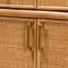 bali & pari Mairen Arched Natural Rattan Storage Cabinet -  Handwoven Pole Rattan Hutch with Two Drawers and Doors, Boho Coastal Display Cabinet for Dining Room or Living Space - BSOMairen-Light Honey Rattan-Cabinet
