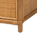 bali & pari Mairen Arched Natural Rattan Storage Cabinet -  Handwoven Pole Rattan Hutch with Two Drawers and Doors, Boho Coastal Display Cabinet for Dining Room or Living Space - BSOMairen-Light Honey Rattan-Cabinet