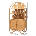 bali & pari Noreen Peacock Fan Natural Rattan Cabinet - Handcrafted Rattan Pole Hutch with Woven Doors and Shelves, Boho Coastal Accent Shelving and Display Unit - BSONoreen-Light Honey Rattan-Shelf