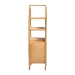bali & pari Noreen Peacock Fan Natural Rattan Cabinet - Handcrafted Rattan Pole Hutch with Woven Doors and Shelves, Boho Coastal Accent Shelving and Display Unit - BSONoreen-Light Honey Rattan-Shelf