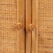 bali & pari Noreen Peacock Fan Natural Rattan Cabinet - Handcrafted Rattan Pole Hutch with Woven Doors and Shelves, Boho Coastal Accent Shelving and Display Unit - BSONoreen-Light Honey Rattan-Shelf