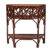 bali & pari Gaspar Marbled Tortoise Natural Rattan Console Table - Handcrafted Accent Table with Chippendale Design, Coastal Tropical Style for Entryway, Hallway, or Living Room - BSOGaspar-Tortoise/Rattan-Half Moon-Console Table