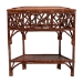 bali & pari Gaspar Marbled Tortoise Natural Rattan Console Table - Handcrafted Accent Table with Chippendale Design, Coastal Tropical Style for Entryway, Hallway, or Living Room - BSOGaspar-Tortoise/Rattan-Half Moon-Console Table
