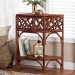 bali & pari Gaspar Marbled Tortoise Natural Rattan Console Table - Handcrafted Accent Table with Chippendale Design, Coastal Tropical Style for Entryway, Hallway, or Living Room - BSOGaspar-Tortoise/Rattan-Half Moon-Console Table
