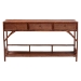 bali & pari Brier Marbled Tortoise Natural Rattan Console Table - Handcrafted Accent Table with 3-Drawers and Lower Shelf, Coastal Boho Style for Entryway, Hallway, or Living Room - BSOBrier-Tortoise/Rattan-Console Table