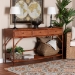 bali & pari Brier Marbled Tortoise Natural Rattan Console Table - Handcrafted Accent Table with 3-Drawers and Lower Shelf, Coastal Boho Style for Entryway, Hallway, or Living Room - BSOBrier-Tortoise/Rattan-Console Table