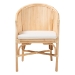 bali & pari Hollis Natural Rattan Barrel Chair with Cushion - Handcrafted Accent Armchair with Laminated Rattan Pole Back, Coastal Boho Seating for Living Room or Bedroom - BSOHollis-Natural/Rattan-DC