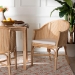 bali & pari Hollis Natural Rattan Barrel Chair with Cushion - Handcrafted Accent Armchair with Laminated Rattan Pole Back, Coastal Boho Seating for Living Room or Bedroom - BSOHollis-Natural/Rattan-DC