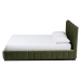 Baxton Studio Granger Velvet Upholstered Platform Bed with Channel Tufted Headboard, Modern Low Profile Bed Frame, Moss Green, Queen - BSOBBT61347-Moss Green Velvet/Wenge-Queen