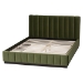 Baxton Studio Granger Velvet Upholstered Platform Bed with Channel Tufted Headboard, Modern Low Profile Bed Frame, Moss Green, Queen - BSOBBT61347-Moss Green Velvet/Wenge-Queen