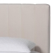 Baxton Studio Granger Velvet Upholstered Platform Bed with Channel Tufted Headboard, Modern Low Profile Bed Frame, Alabaster White, Queen - BSOBBT61347-Alabaster White Velvet/White Washed Oak-Queen