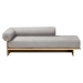 Baxton Studio Bertille Left-Arm Chaise Lounge with Solid Wood Base - Minimalist Sofa Daybed with Grey Fabric Cushion and Bolster Pillow for Living Room or Bedroom Decor - BSOBBT8086-RB08-30 Grey/Oak-Chaise