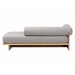 Baxton Studio Bertille Left-Arm Chaise Lounge with Solid Wood Base - Minimalist Sofa Daybed with Grey Fabric Cushion and Bolster Pillow for Living Room or Bedroom Decor - BSOBBT8086-RB08-30 Grey/Oak-Chaise
