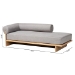 Baxton Studio Bertille Left-Arm Chaise Lounge with Solid Wood Base - Minimalist Sofa Daybed with Grey Fabric Cushion and Bolster Pillow for Living Room or Bedroom Decor - BSOBBT8086-RB08-30 Grey/Oak-Chaise