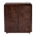bali & pari Valora Real Burl Wood Storage Cabinet in Dark Walnut Brown - Modern Accent Cupboard with Double Doors and Brass Handles, Elegant Sideboard for Living Room, Entryway or Dining Area - BSOSVN-1308B-Dark Walnut-Nebu-2DR-Cabinet