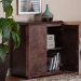 bali & pari Valora Real Burl Wood Storage Cabinet in Dark Walnut Brown - Modern Accent Cupboard with Double Doors and Brass Handles, Elegant Sideboard for Living Room, Entryway or Dining Area - BSOSVN-1308B-Dark Walnut-Nebu-2DR-Cabinet