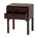 bali & pari Kayla Real Burl Wood Nightstand in Dark Walnut Brown - Modern Bedside Table with Two Drawers and Cutout Handle Design - BSOSVN-1152-Dark Walnut Op1-Kayla-NS