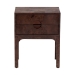bali & pari Kayla Real Burl Wood Nightstand in Dark Walnut Brown - Modern Bedside Table with Two Drawers and Cutout Handle Design - BSOSVN-1152-Dark Walnut Op1-Kayla-NS