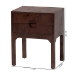 bali & pari Kayla Real Burl Wood Nightstand in Dark Walnut Brown - Modern Bedside Table with Two Drawers and Cutout Handle Design - BSOSVN-1152-Dark Walnut Op1-Kayla-NS