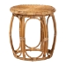 bali & pari Jayana Natural Rattan Round End Table - Handwoven Wicker Accent Table with Open Frame Base, Lightweight Coastal Boho Side Table for Living Room or Patio - BSODC20058-Light Honey Rattan-ET