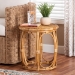 bali & pari Jayana Natural Rattan Round End Table - Handwoven Wicker Accent Table with Open Frame Base, Lightweight Coastal Boho Side Table for Living Room or Patio - BSODC20058-Light Honey Rattan-ET
