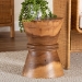 bali & pari Samira Solid Suar Wood Side Table - Handcrafted Sculptural End Table with Hourglass Design, Modern Boho Style for Living Room or Bedroom - BSOSuar S/T 001-Natural-Side Table
