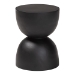 bali & pari Nomiki Solid Suar Wood Side Table - Hand-Carved Sculptural End Table with Hourglass Design, Modern Boho Style for Living Room or Bedroom - BSOSuar S/T 003-Black-Side Table