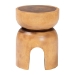 bali & pari Abrina Solid Suar Wood Side Table - Hand-Carved Sculptural End Table with Arched Base, Modern Boho Style for Living Room or Bedroom - BSOSuar S/T 004-Natural-Side Table