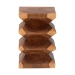 bali & pari Malati Solid Suar Wood Side Table - Hand-Carved Sculptural End Table with Zigzag Design, Modern Boho Style for Living Room or Bedroom - BSOSuar S/T 007-Natural-Side Table