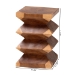 bali & pari Malati Solid Suar Wood Side Table - Hand-Carved Sculptural End Table with Zigzag Design, Modern Boho Style for Living Room or Bedroom - BSOSuar S/T 007-Natural-Side Table
