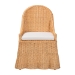 bali & pari Maya Natural Rattan Accent Chair - Hand Woven Wicker Dining Chair with Scalloped Skirt and Cushion, Coastal Boho Style Seating for Dining or Living Room, Light Honey - BSOMaya-Light Honey Rattan-Cushion-CC