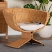 bali & pari Reya Natural Rattan Lounge Chair - Handwoven Wicker Accent Seating with Pedestal Base for Modern Boho, Coastal, or Tropical Living Room Spaces - BSOPalm Tulip-Light Honey/Rattan-Cushioned-AC