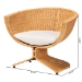 bali & pari Reya Natural Rattan Lounge Chair - Handwoven Wicker Accent Seating with Pedestal Base for Modern Boho, Coastal, or Tropical Living Room Spaces - BSOPalm Tulip-Light Honey/Rattan-Cushioned-AC