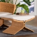 bali & pari Reya Natural Rattan Footstool - Sculptural Handwoven Ottoman with Pedestal Base for Boho, Coastal, or Tropical Lounge and Living Spaces - BSOPalm-Light Honey/Rattan-Cushioned-Footstool