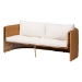 bali & pari Carina Natural Rattan 3-Piece Living Room Set - Lounge Sofa and Armchairs with Handwoven U-Shaped Design for Boho, Coastal, or Tropical Interiors - BSOPalm-Light Honey/Rattan-Cushioned-3PC Set