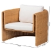 bali & pari Carina Natural Rattan Armchair with Cushion - Handwoven Lounge Chair with U-Shaped Silhouette and Deep Seating for Boho, Coastal, or Tropical Living Spaces - BSOPalm-Light Honey/Rattan-Cushioned-AC