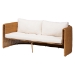 bali & pari Carina Natural Rattan Sofa with Cushion - Handwoven 3-Seater Couch with U-Shaped Sculptural Frame and Deep Seating for Boho, Coastal, or Tropical Living Spaces - BSOPalm-Light Honey/Rattan-Cushioned-Sofa