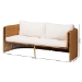 bali & pari Carina Natural Rattan Sofa with Cushion - Handwoven 3-Seater Couch with U-Shaped Sculptural Frame and Deep Seating for Boho, Coastal, or Tropical Living Spaces - BSOPalm-Light Honey/Rattan-Cushioned-Sofa