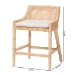 bali & pari Beata Natural Rattan Counter Stool - Handcrafted Wingback Counter Chair with Woven Detailing and Removable Cushion, Coastal Boho Style Seating for Kitchen Island or Dining Area - BSOBeata-Light Honey/Wooden-Cushioned-CS