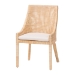 bali & pari Beata Natural Rattan Dining Chair - Handcrafted Wingback Accent Chair with Woven Detailing and Removable Cushion, Coastal Boho Seating for Kitchen or Dining Room - BSOBeata-Light Honey/Wooden-Cushioned-DC