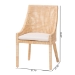 bali & pari Beata Natural Rattan Dining Chair - Handcrafted Wingback Accent Chair with Woven Detailing and Removable Cushion, Coastal Boho Seating for Kitchen or Dining Room - BSOBeata-Light Honey/Wooden-Cushioned-DC
