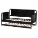 Baxton Studio Lucera Bobbin Daybed with Rolling Trundle - Wooden Bed Frame with Turned Spindle Detailing, Classic Style Sofa Bed for Bedroom or Guest Room, Twin, Black - BSOMG0110-4-Black-Daybed/T