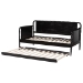 Baxton Studio Lucera Bobbin Daybed with Rolling Trundle - Wooden Bed Frame with Turned Spindle Detailing, Classic Style Sofa Bed for Bedroom or Guest Room, Twin, Black - BSOMG0110-4-Black-Daybed/T