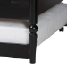 Baxton Studio Lucera Bobbin Daybed with Rolling Trundle - Wooden Bed Frame with Turned Spindle Detailing, Classic Style Sofa Bed for Bedroom or Guest Room, Twin, Black - BSOMG0110-4-Black-Daybed/T