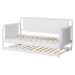 Baxton Studio Lucera Bobbin Daybed with Rolling Trundle - Wooden Bed Frame with Turned Spindle Detailing, Classic Style Sofa Bed for Bedroom or Guest Room, Twin, White - BSOMG0110-4-White-Daybed/T