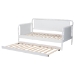 Baxton Studio Lucera Bobbin Daybed with Rolling Trundle - Wooden Bed Frame with Turned Spindle Detailing, Classic Style Sofa Bed for Bedroom or Guest Room, Twin, White - BSOMG0110-4-White-Daybed/T